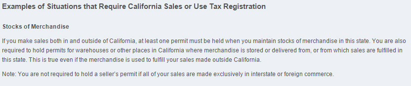 CA Sales Tax for Fulfillment Houses