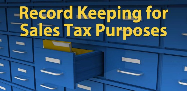 record keeping for sales tax purposes